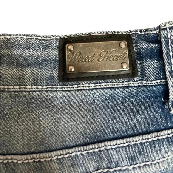 Wired Heart Western Cowgirl Shorts Stars and Stripes Embroidered Pockets size 29 - Picture 5 of 9